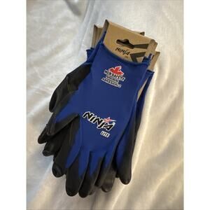 6 Pair N9696M Ninja Lite M Work Gloves Blue Nylon Shell Polyurethane Brand NEW